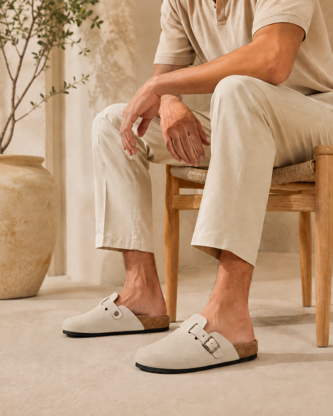 Men Clogs Ivory